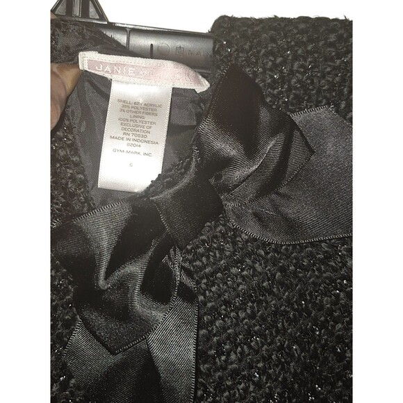 Janie And Jack Sz 6 Black Knit Sparkle Dress Holiday Fancy Formal - Picture 2 of 4